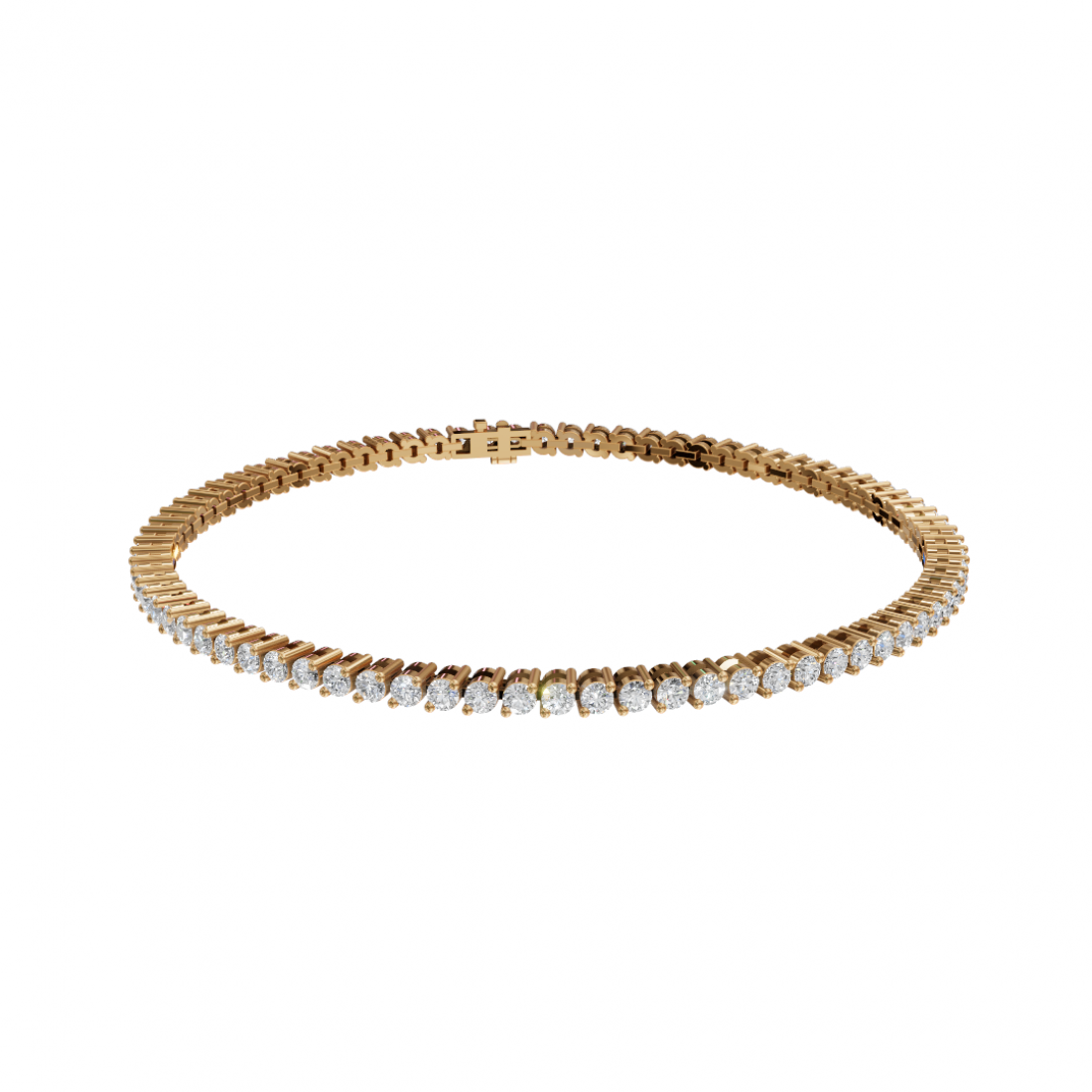 Round Cut Two Prong Setting Diamond Tennis Bracelet
