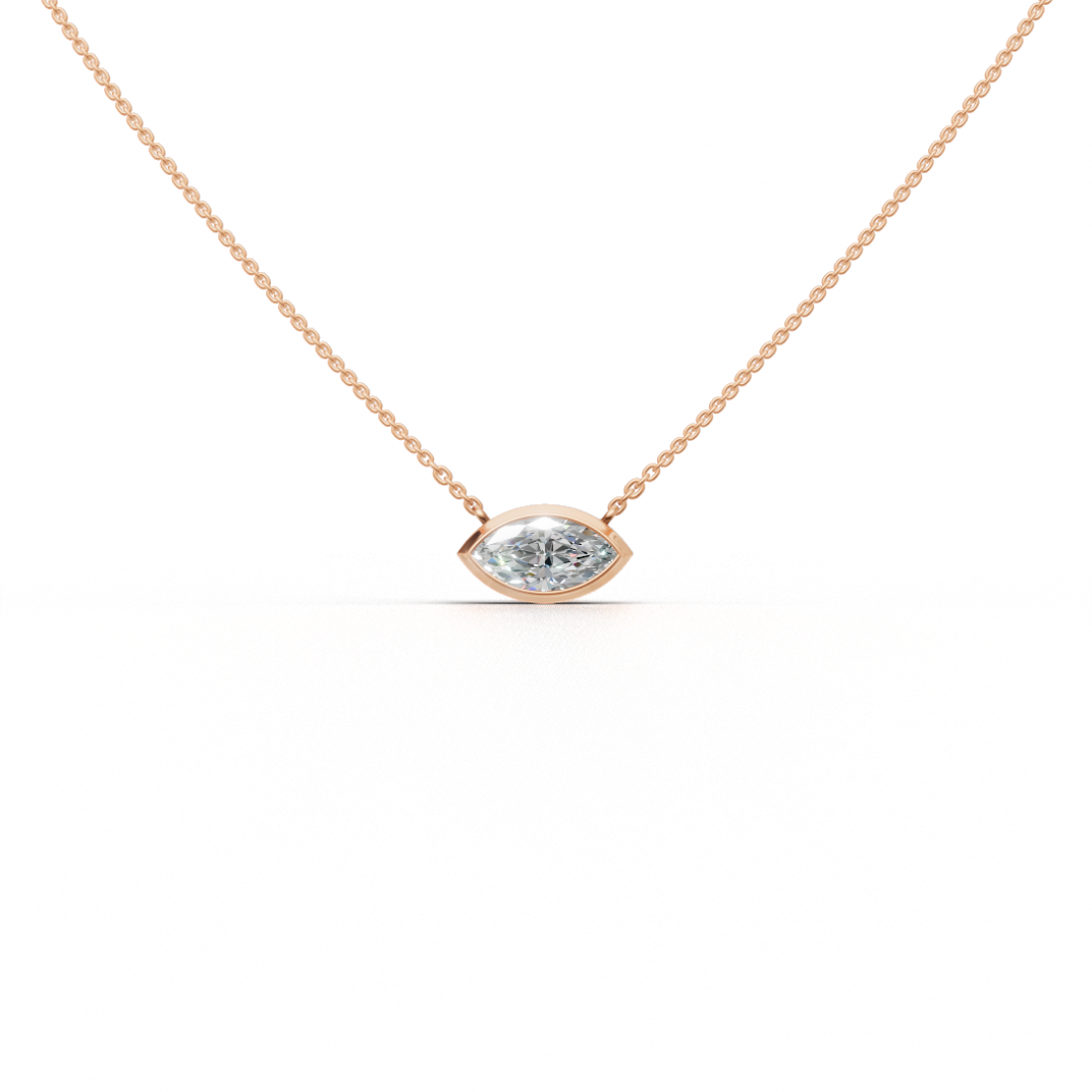 Marquise-Cut Diamond Bezel Pendant