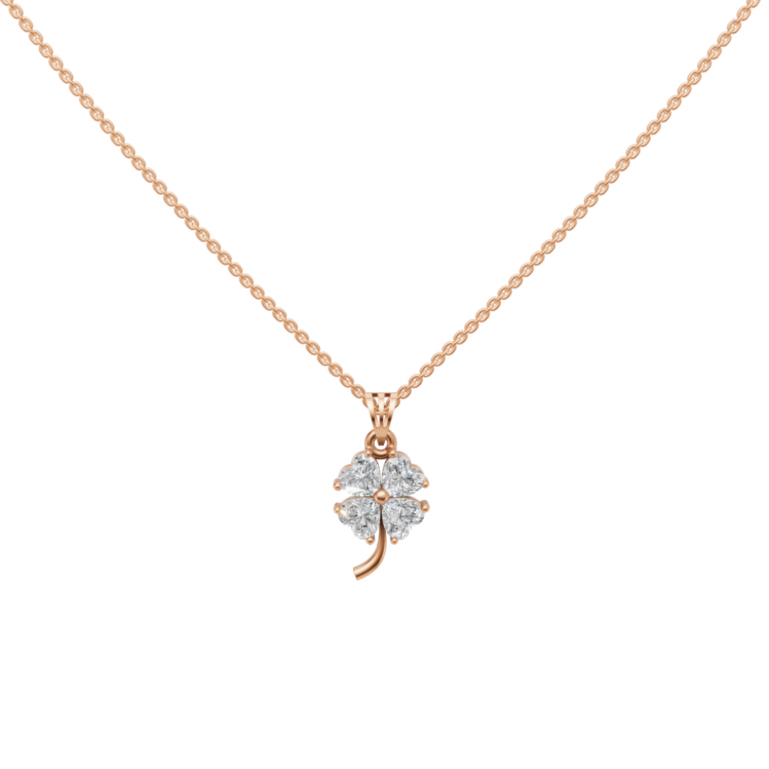 Diamond Cluster Heart Floral Pendant