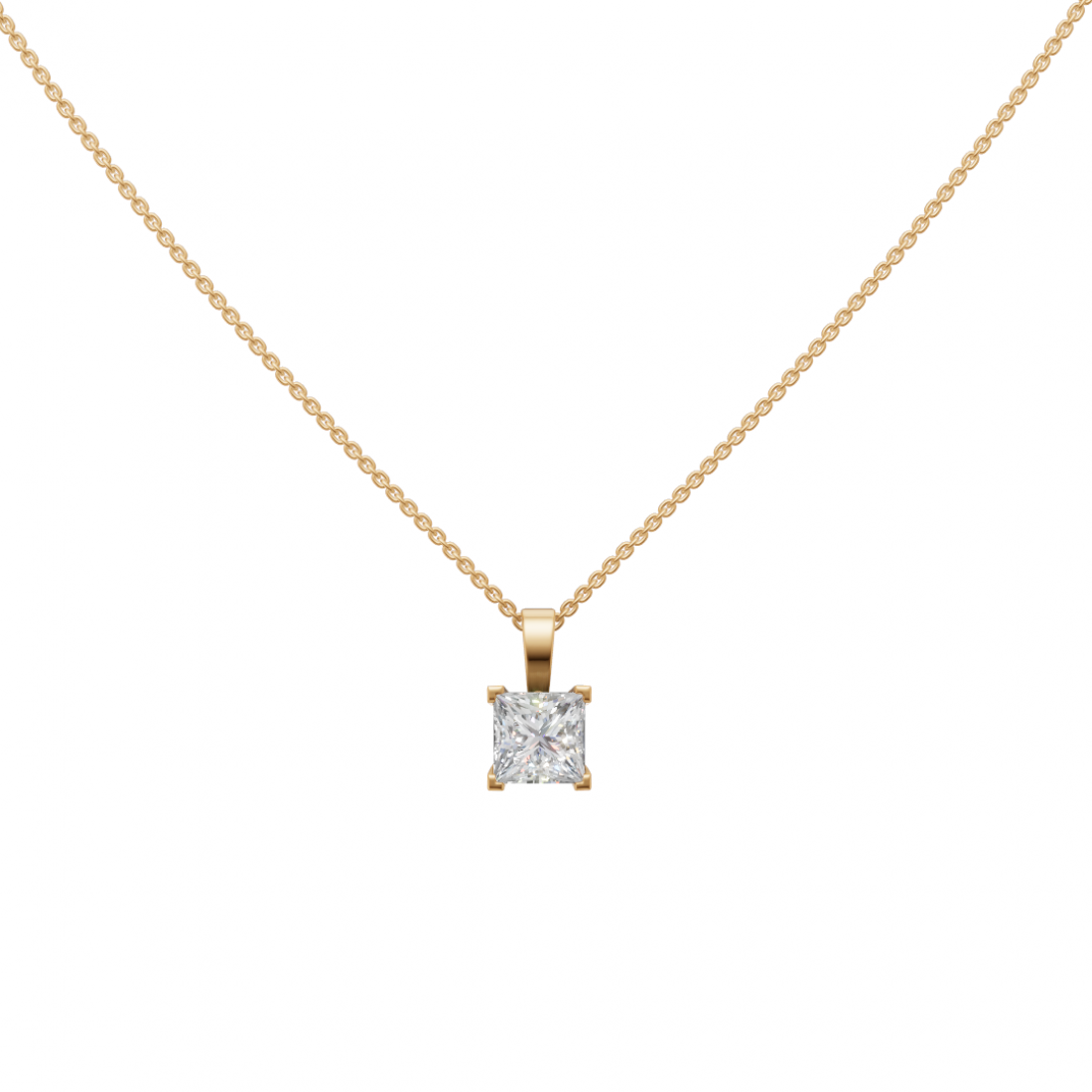 Princess-Cut Diamond Solitaire Pendant