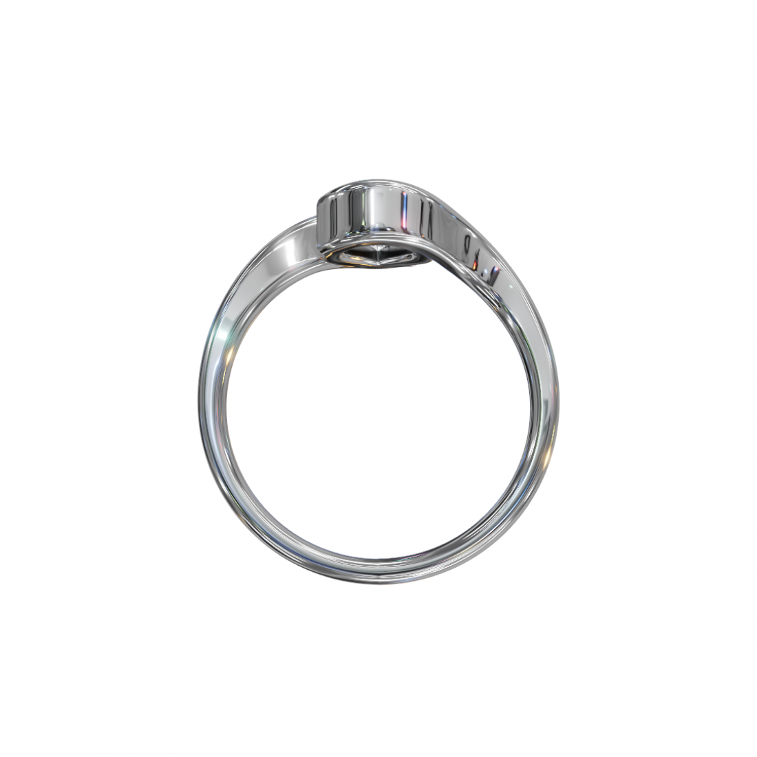 Tension Pear Diamond Ring