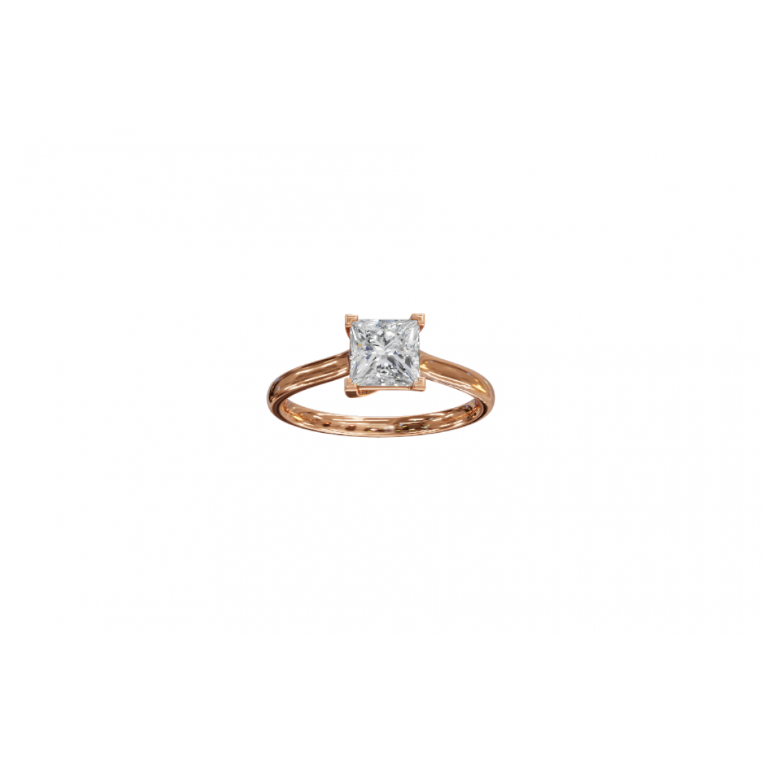 Princess-Cut Diamond Solitaire Ring 