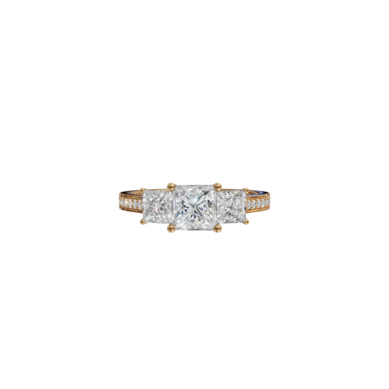 Trilogy Princess-Cut Diamond Pavé Ring 