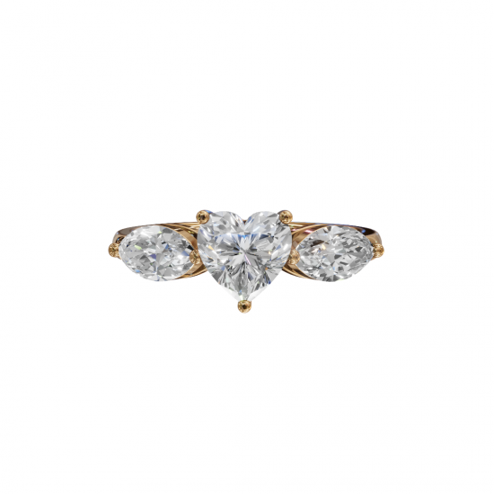 Trilogy Heart and Marquise Diamond Ring 