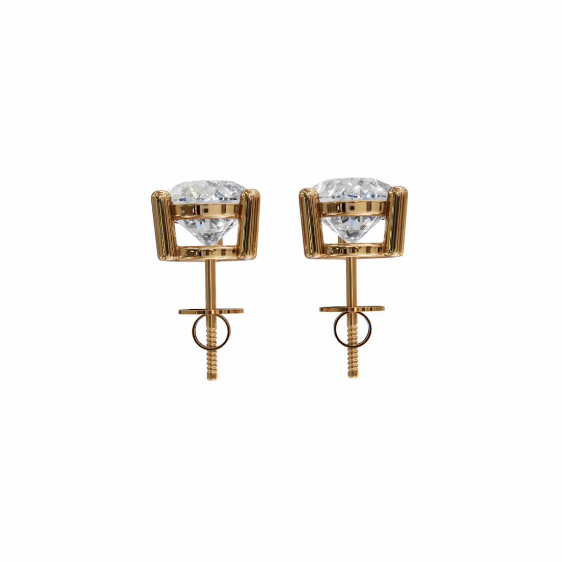 Pear-Shaped Diamond Stud Earrings