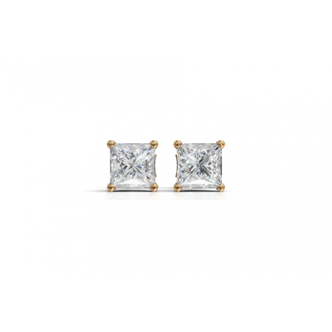 Princess-Cut Diamond Stud Earrings