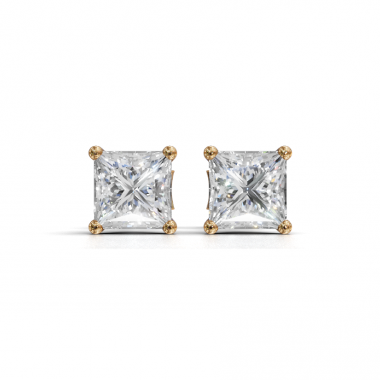 Princess-Cut Diamond Stud Earrings