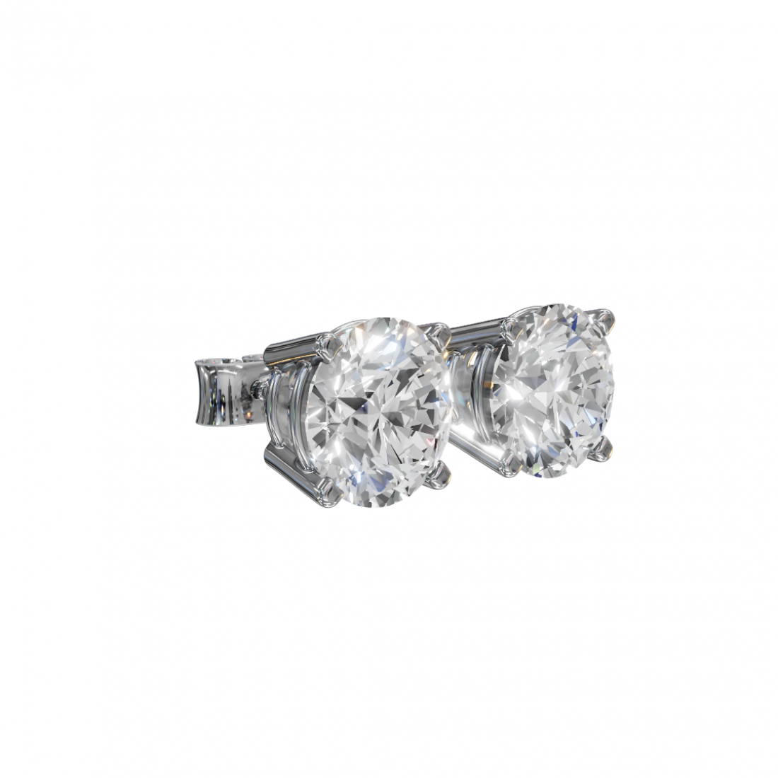 Round Diamond Solitaire Studs