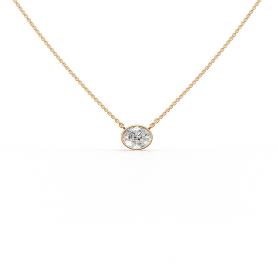 Oval-Cut Diamond Bezel Pendant
