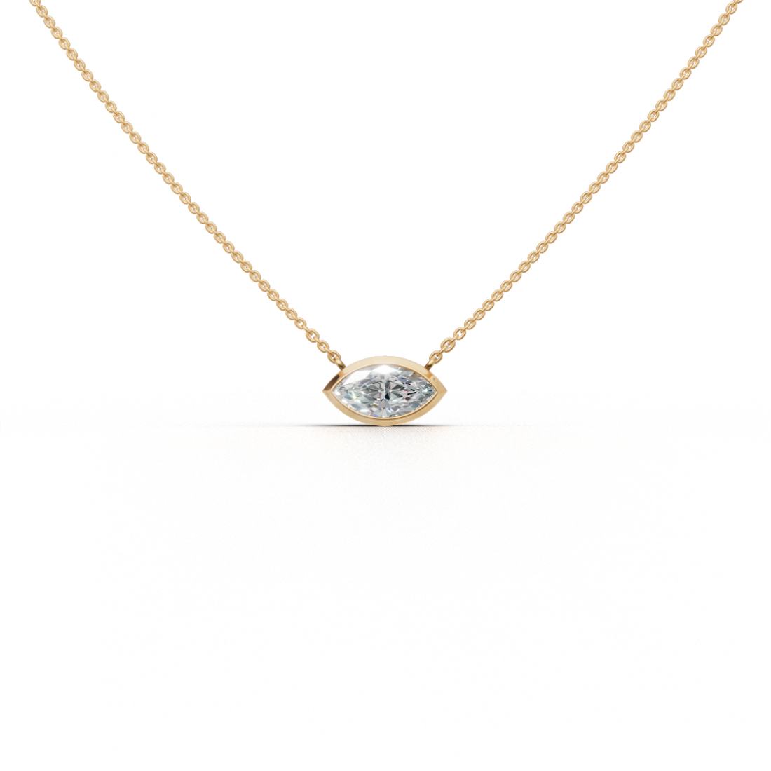 Marquise-Cut Diamond Bezel Pendant