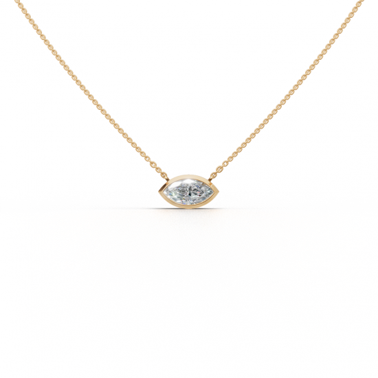 Marquise-Cut Diamond Bezel Pendant