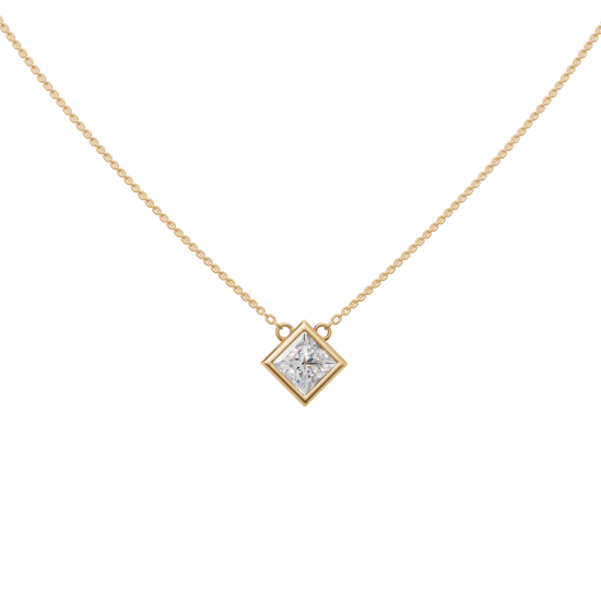 Princess-Cut Diamond Bezel Pendant