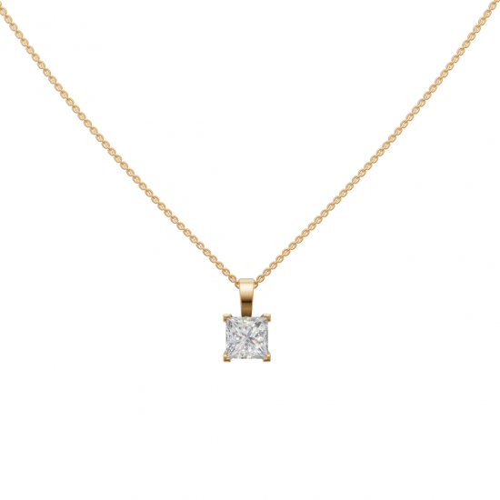 Princess-Cut Diamond Solitaire Pendant