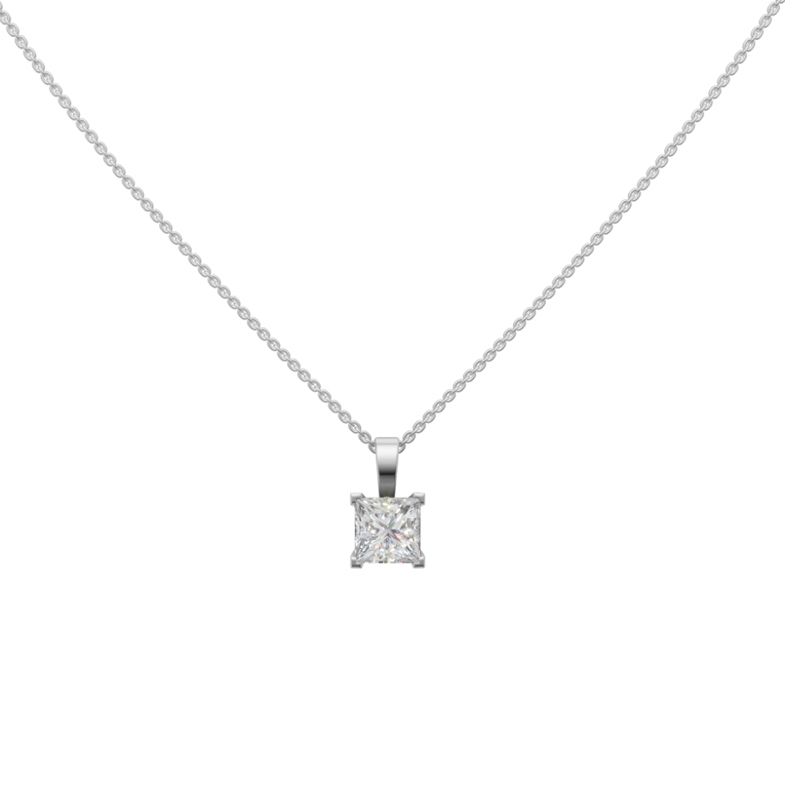 Princess-Cut Diamond Solitaire Pendant