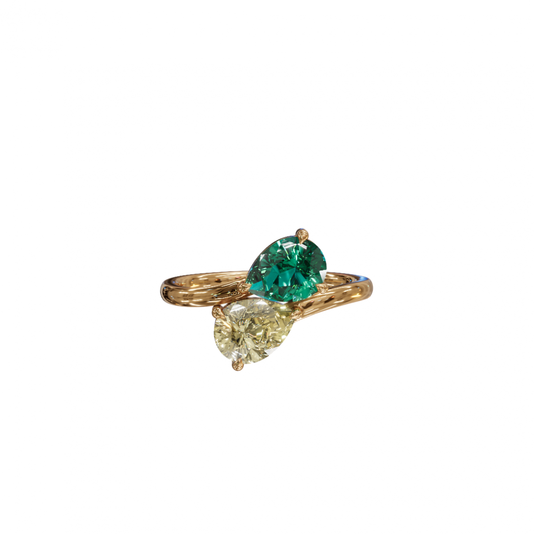 Toi et Moi Timeless Pear Diamond Ring