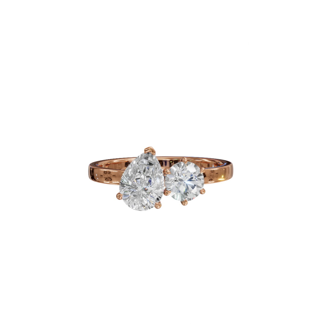 Toi Et Moi Pear and Round Diamond Ring
