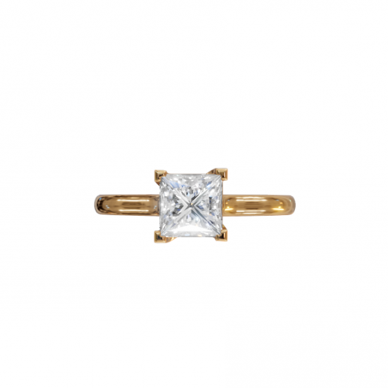 Princess-Cut Diamond Solitaire Ring 