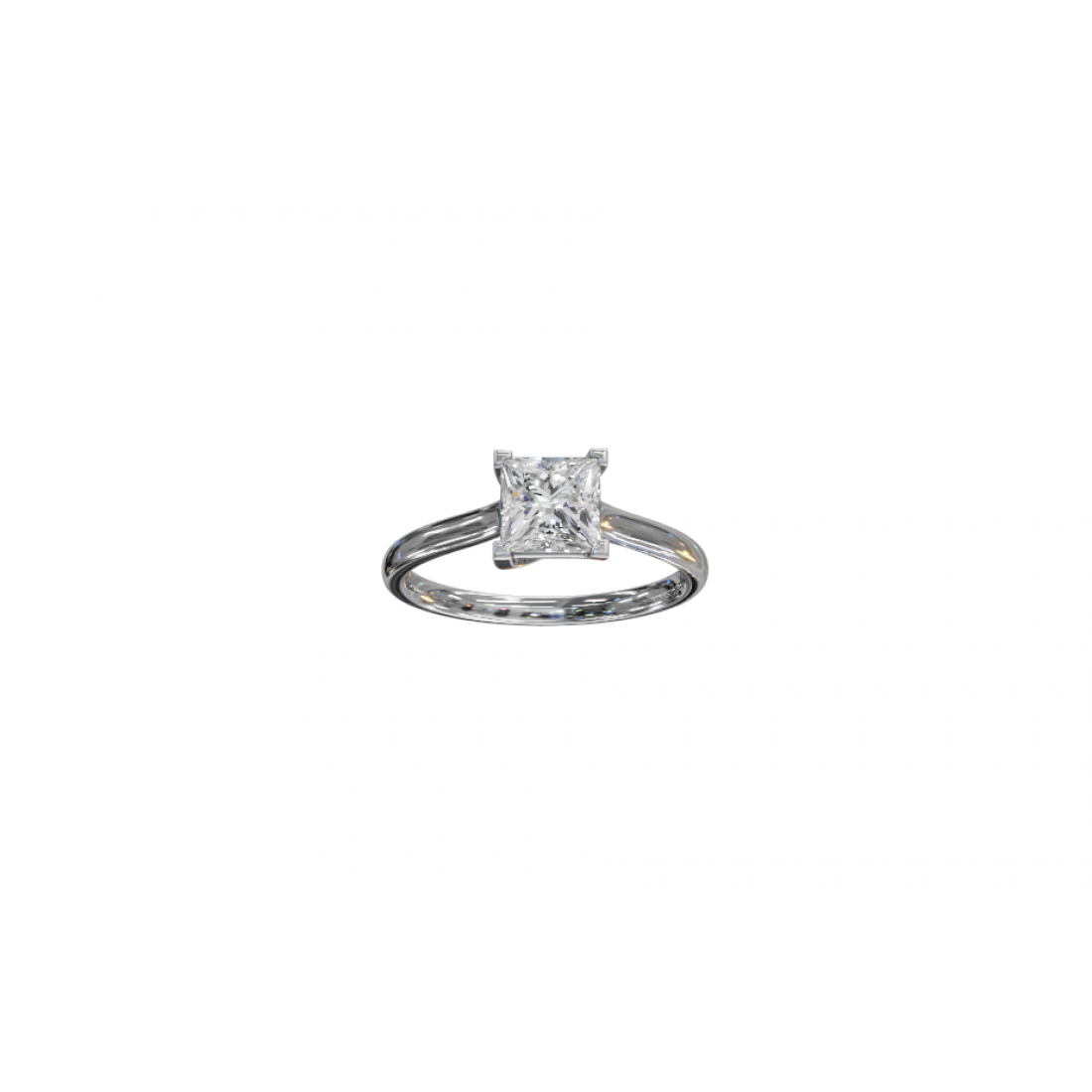 Princess-Cut Diamond Solitaire Ring 