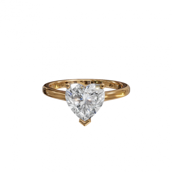 Heart-Shaped Diamond Solitaire Ring in Cathedral Setting 