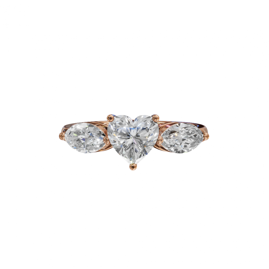 Trilogy Heart and Marquise Diamond Ring 