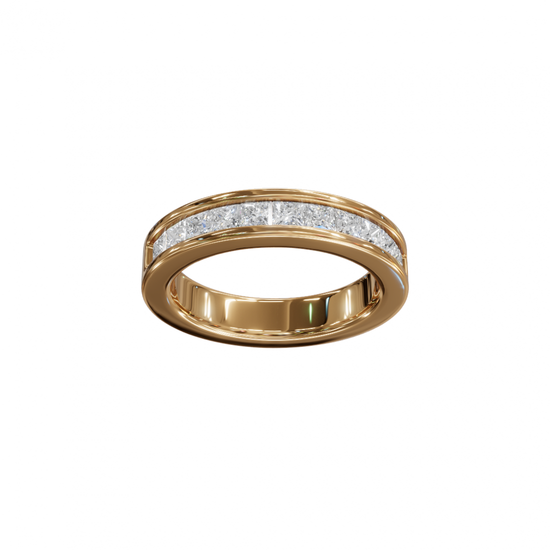 Princess-Cut Diamond Channel Eternity Band