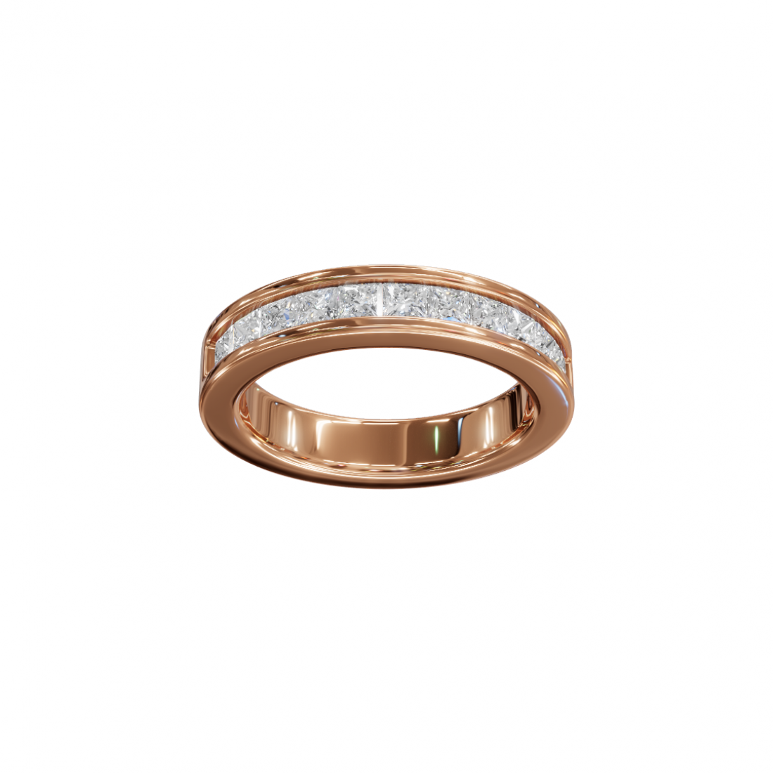 Princess-Cut Diamond Channel Eternity Band