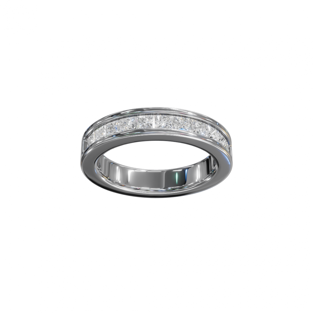 Princess-Cut Diamond Channel Eternity Band