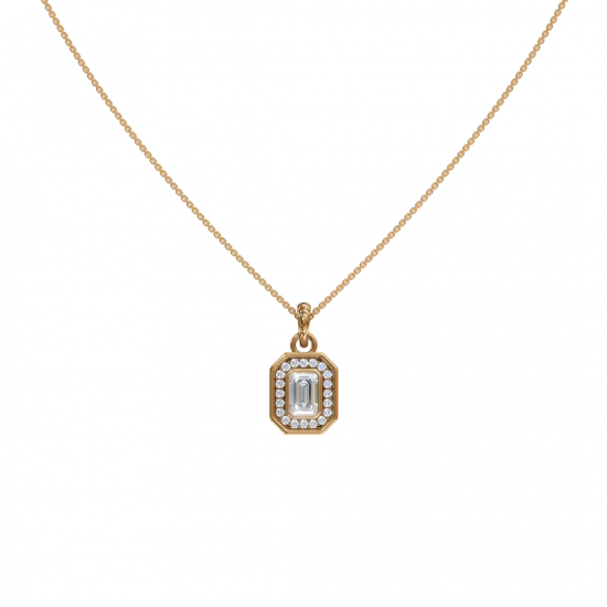 Emerald-Cut Diamond Halo Pendant Emerald-Cut Diamond Halo Pendant