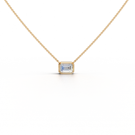 Emerald-Cut Diamond Bezel Pendant Emerald-Cut Diamond Bezel Pendant