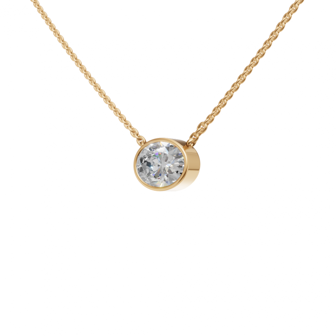 Oval-Cut Diamond Bezel Pendant Oval-Cut Diamond Bezel Pendant