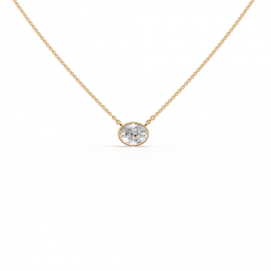 Oval-Cut Diamond Bezel Pendant Oval-Cut Diamond Bezel Pendant