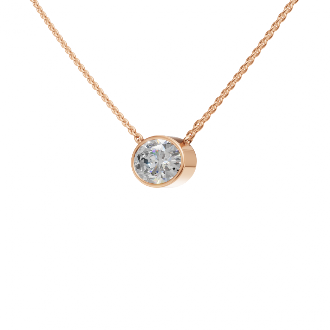 Oval-Cut Diamond Bezel Pendant Oval-Cut Diamond Bezel Pendant