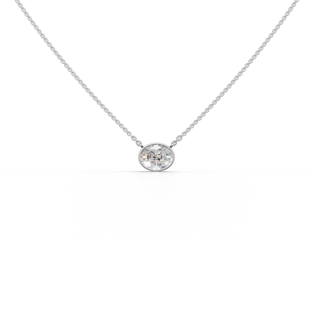 Oval-Cut Diamond Bezel Pendant Oval-Cut Diamond Bezel Pendant