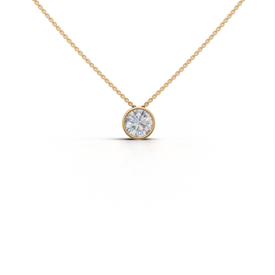 Round Brilliant Cut Diamond Bezel Pendant Round Brilliant Cut Diamond Bezel Pendant