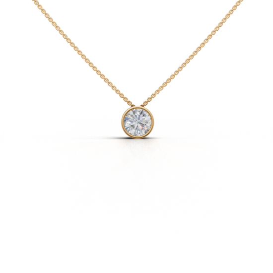 Round Brilliant Cut Diamond Bezel Pendant