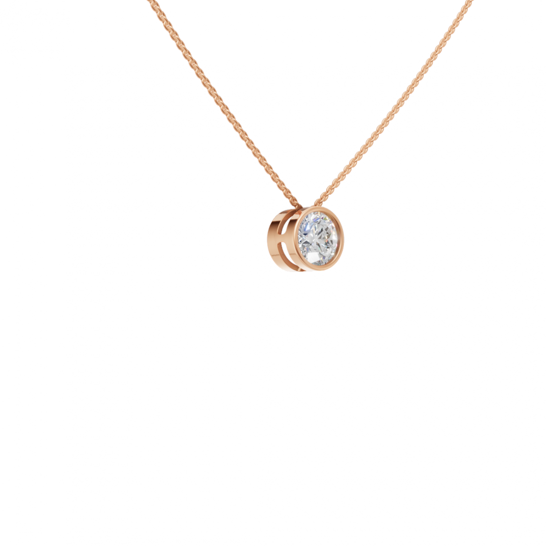 Round Brilliant Cut Diamond Bezel Pendant Round Brilliant Cut Diamond Bezel Pendant