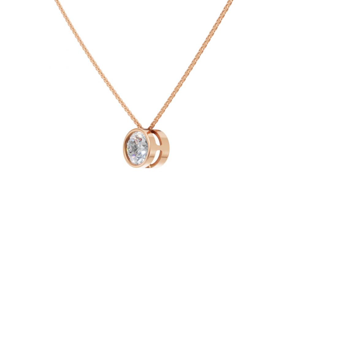 Round Brilliant Cut Diamond Bezel Pendant Round Brilliant Cut Diamond Bezel Pendant