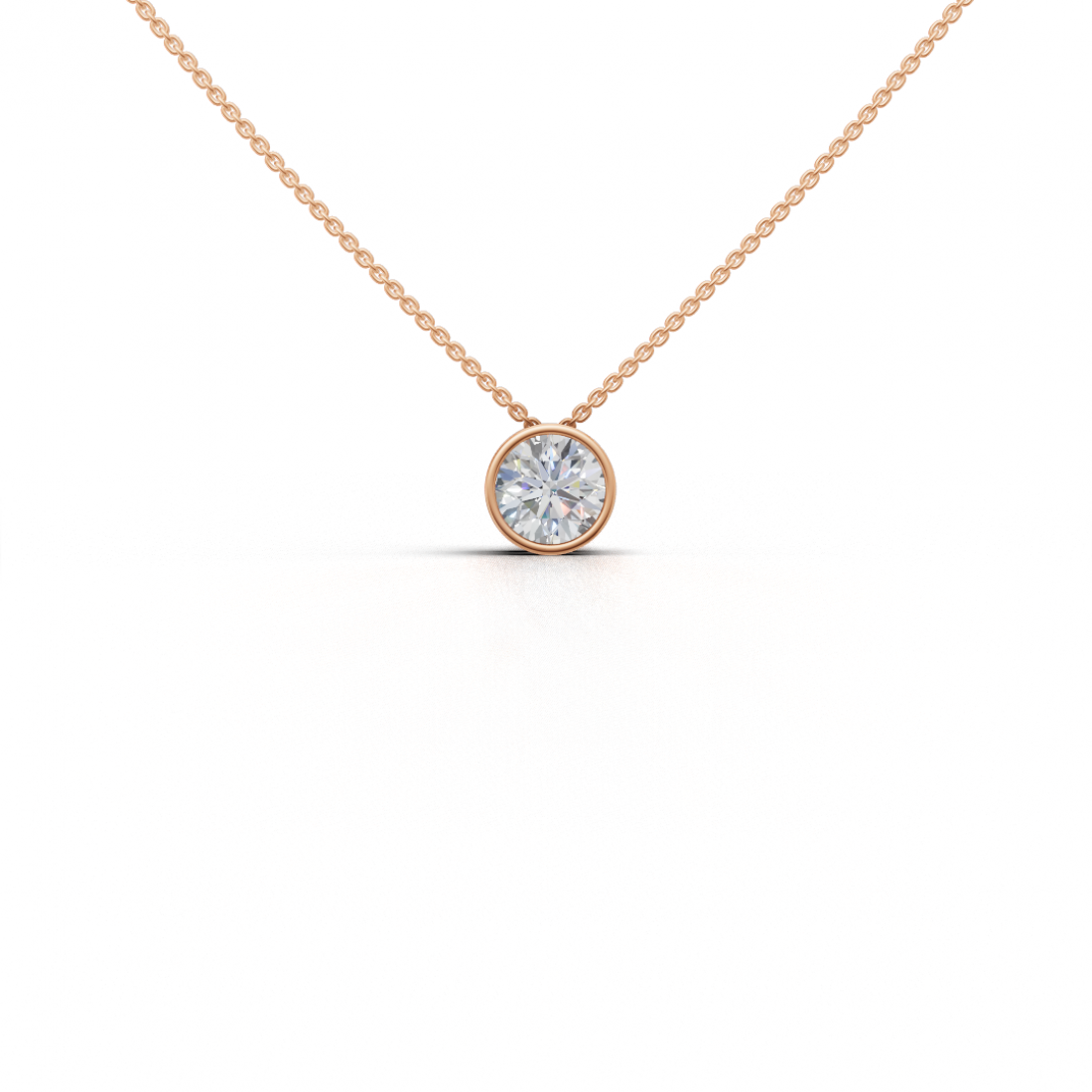 Round Brilliant Cut Diamond Bezel Pendant Round Brilliant Cut Diamond Bezel Pendant