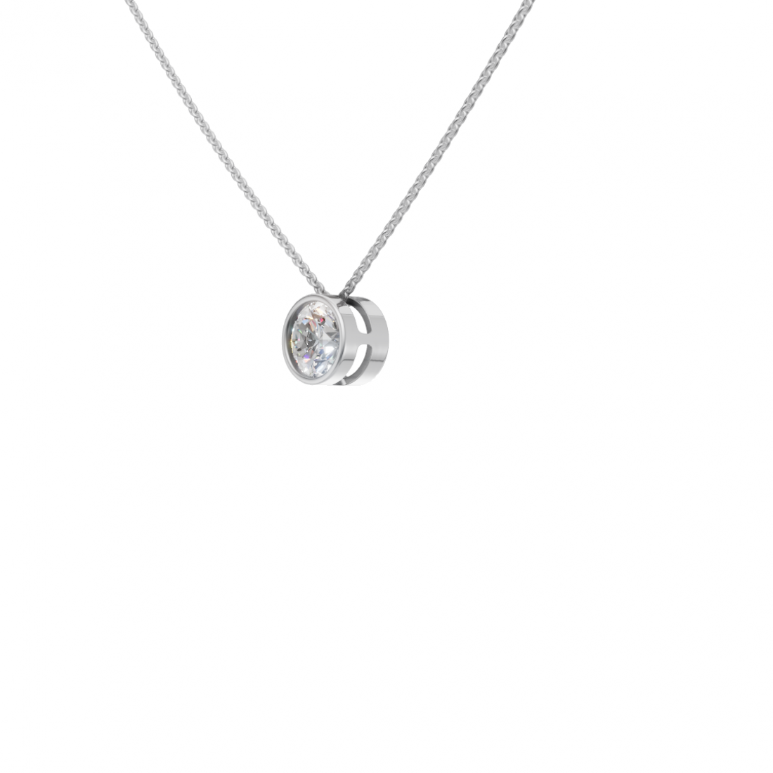 Round Brilliant Cut Diamond Bezel Pendant Round Brilliant Cut Diamond Bezel Pendant