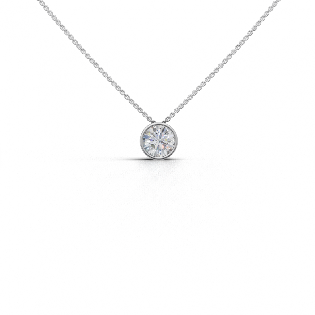 Round Brilliant Cut Diamond Bezel Pendant Round Brilliant Cut Diamond Bezel Pendant
