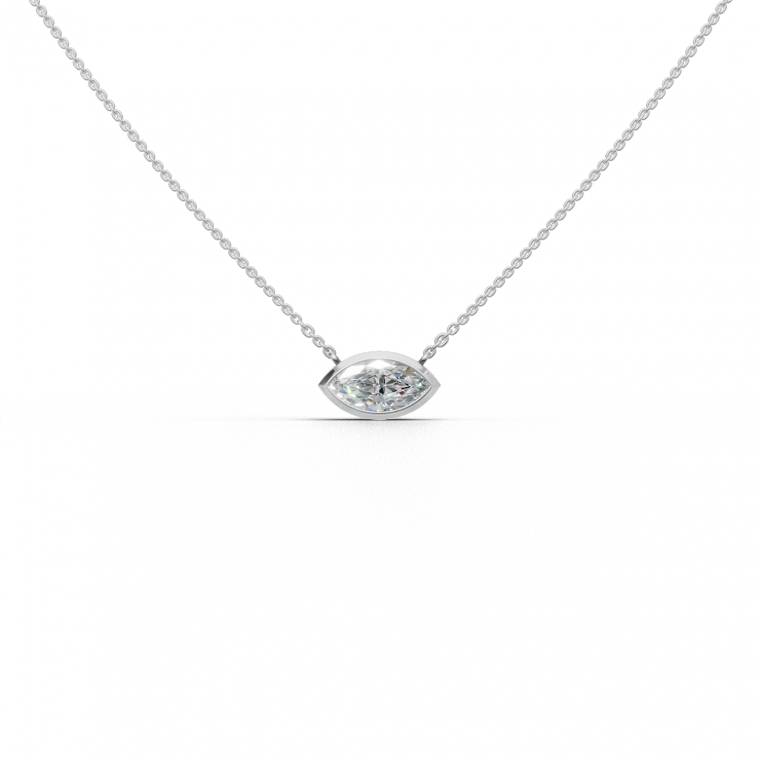 Marquise-Cut Diamond Bezel Pendant