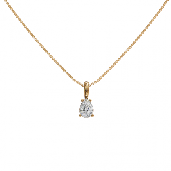 Pear Cut Solitaire Diamond Pendant