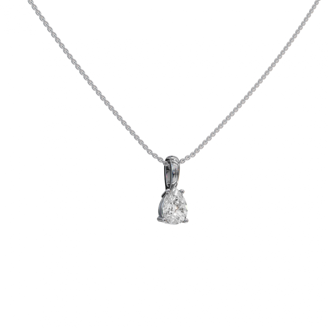 Pear Cut Solitaire Diamond Pendant Pear Cut Solitaire Diamond Pendant