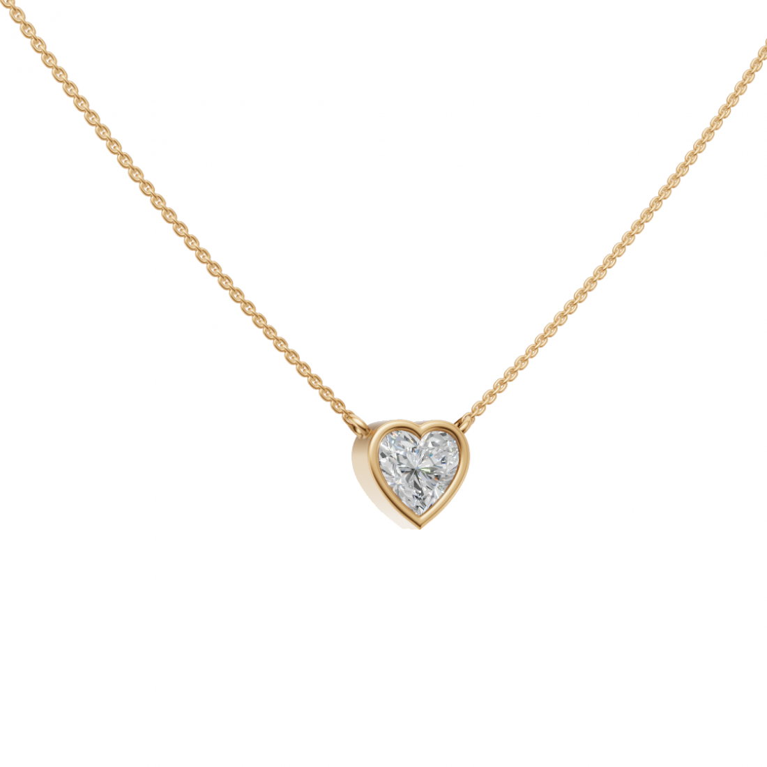 Bezel-Set Heart-Shaped Diamond Pendant Bezel-Set Heart-Shaped Diamond Pendant