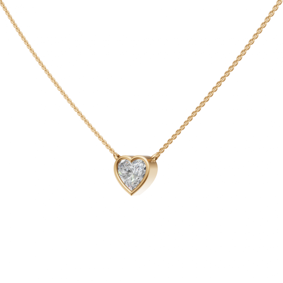 Bezel-Set Heart-Shaped Diamond Pendant Bezel-Set Heart-Shaped Diamond Pendant