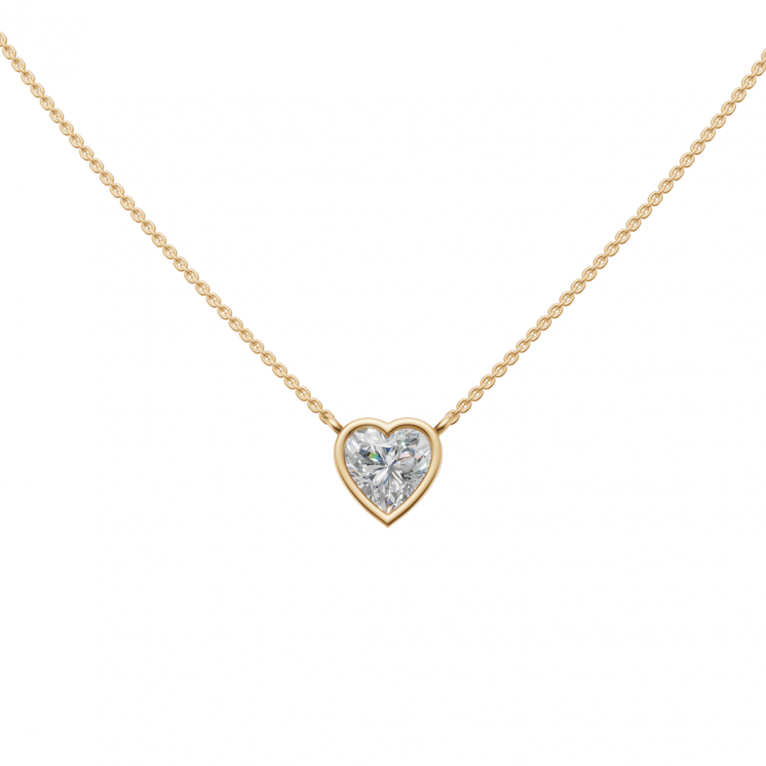 Bezel-Set Heart-Shaped Diamond Pendant Bezel-Set Heart-Shaped Diamond Pendant