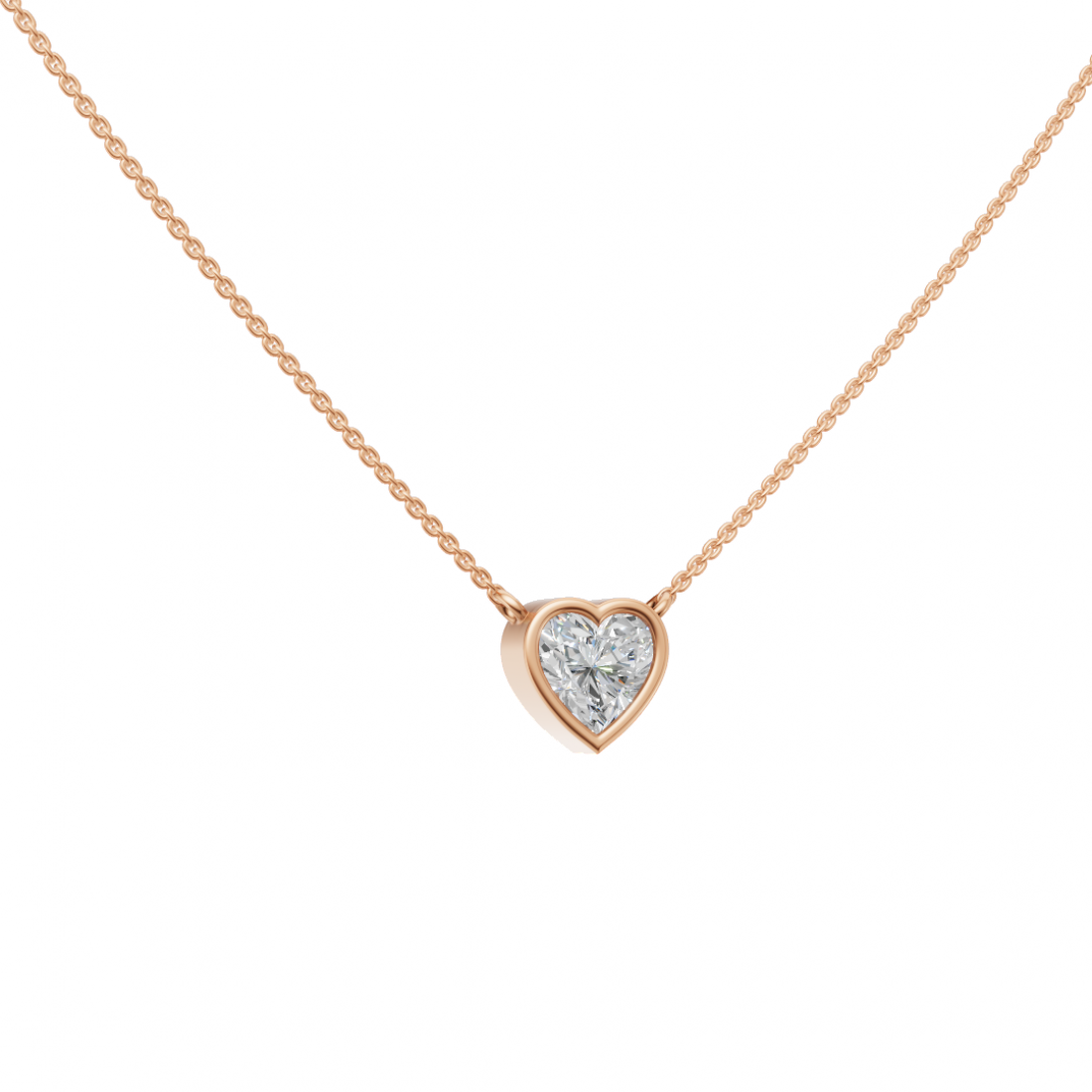 Bezel-Set Heart-Shaped Diamond Pendant Bezel-Set Heart-Shaped Diamond Pendant