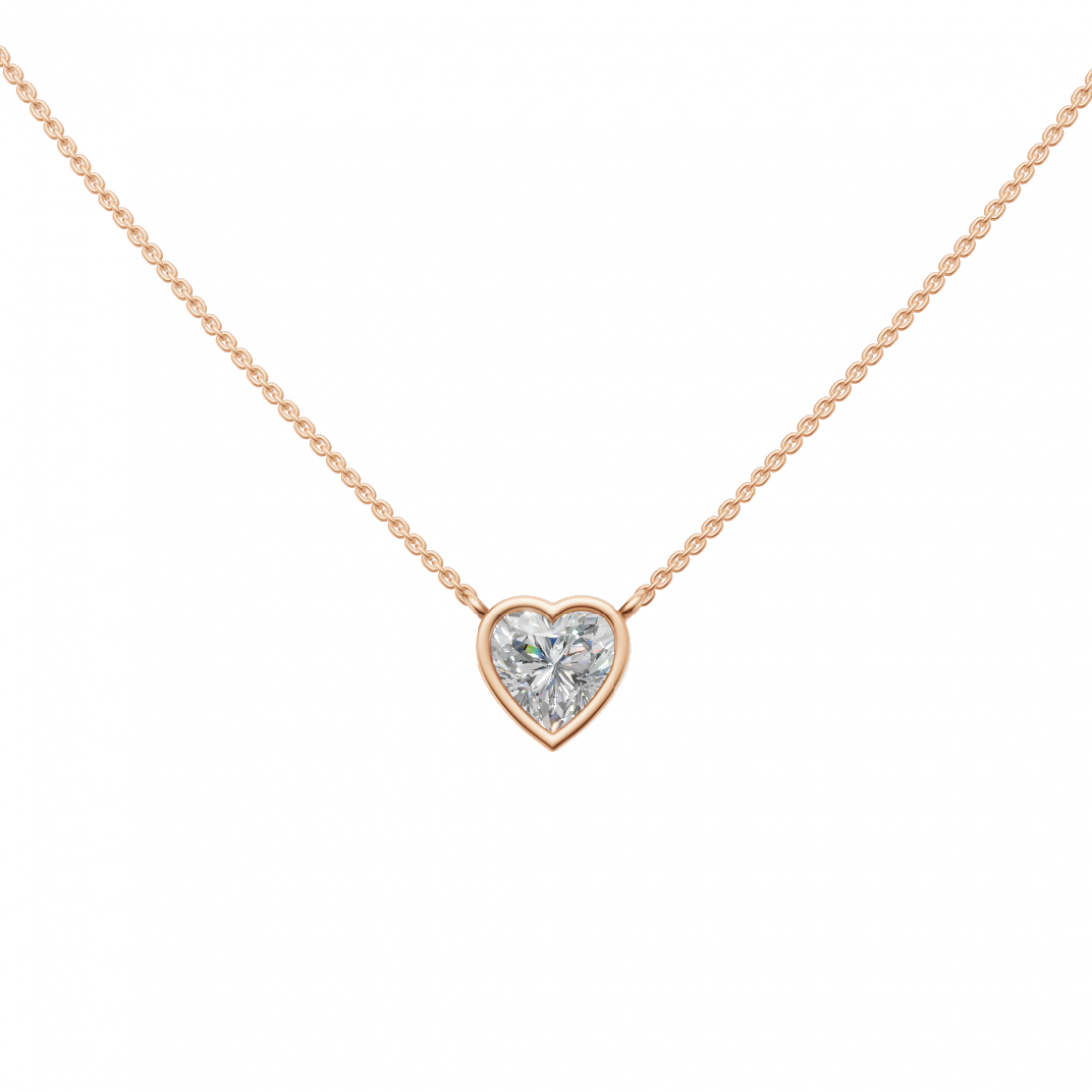 Bezel-Set Heart-Shaped Diamond Pendant Bezel-Set Heart-Shaped Diamond Pendant