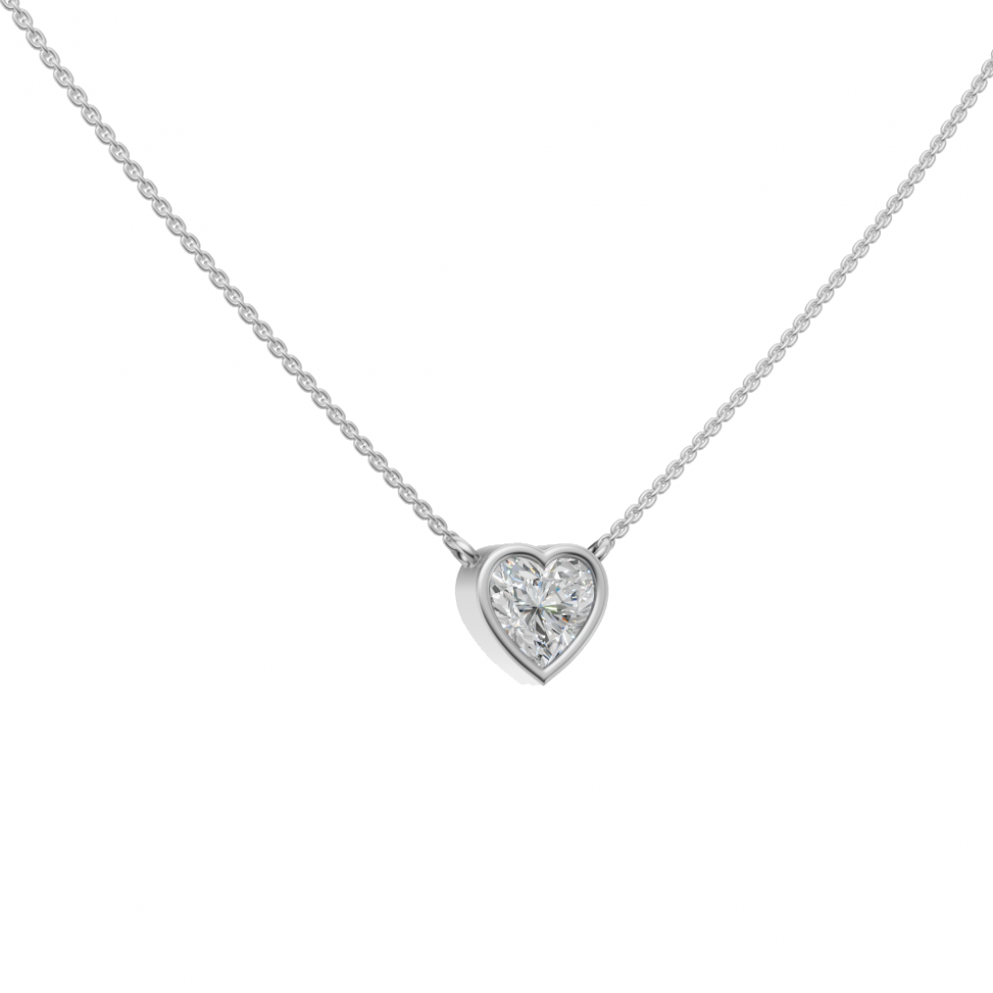 Bezel-Set Heart-Shaped Diamond Pendant Bezel-Set Heart-Shaped Diamond Pendant