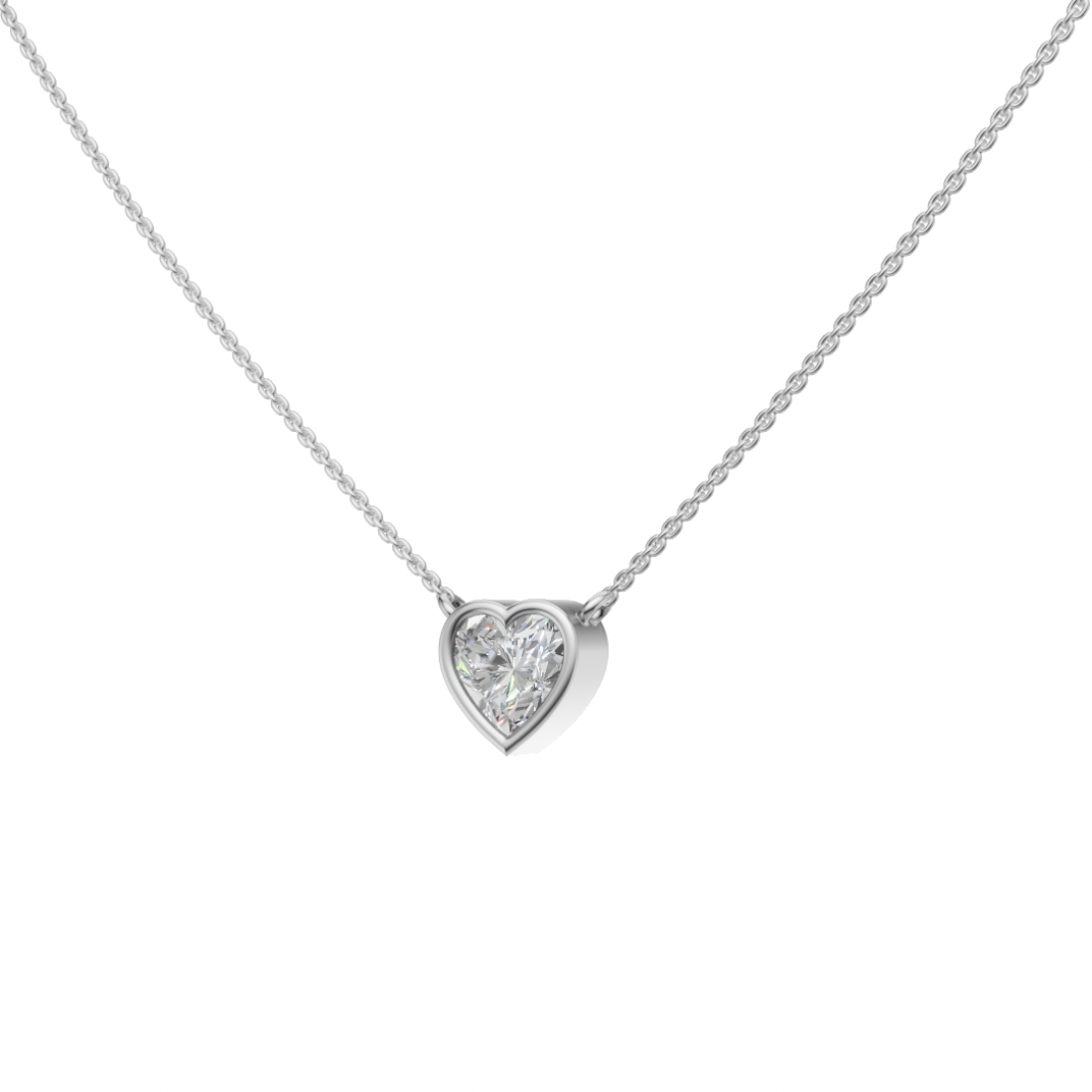 Bezel-Set Heart-Shaped Diamond Pendant Bezel-Set Heart-Shaped Diamond Pendant